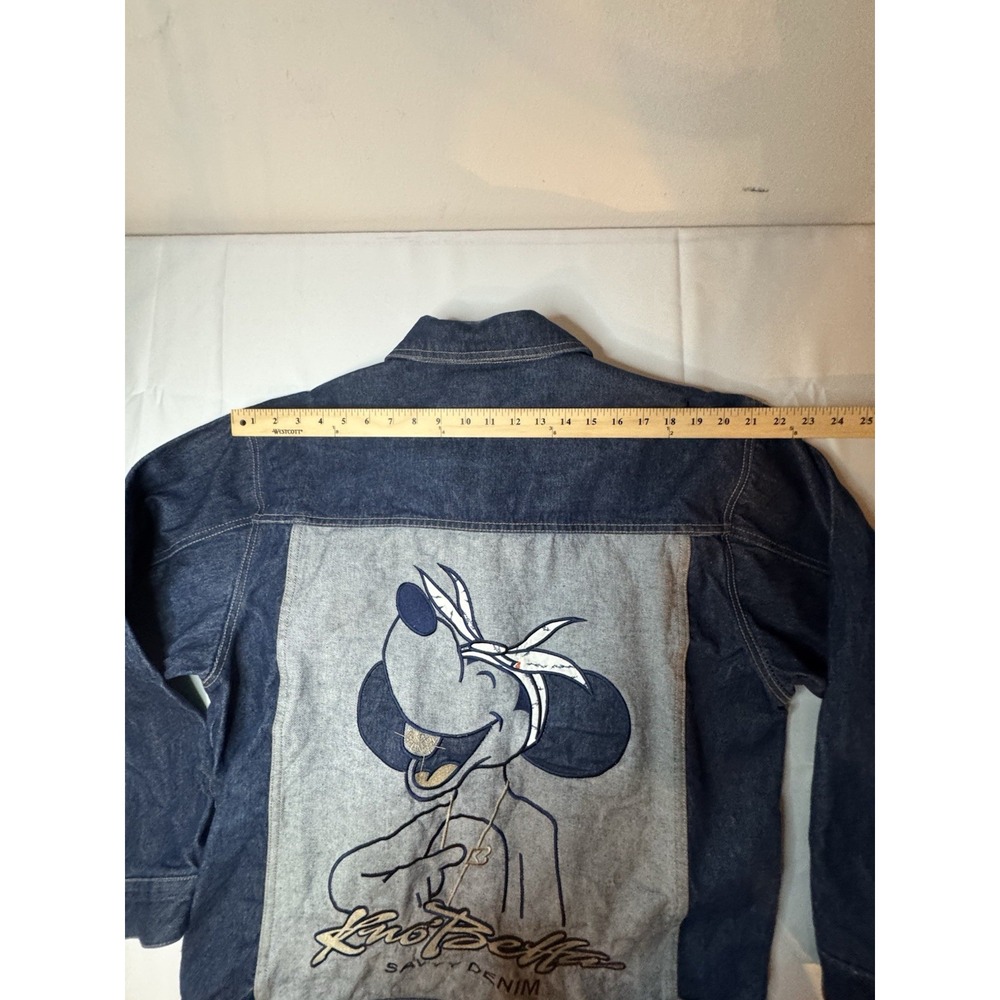 Y2K Kno' Betta Denim Jacket Sz Medium Blue With Back Mouse Patch  Hip Hop - Picture 14 of 16